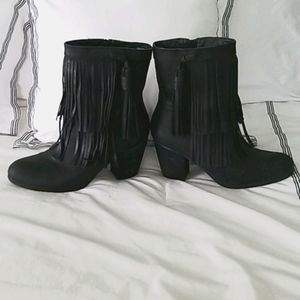 Rock N Roll Fringe Ralph Lauren Black Boots